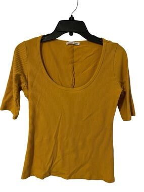 Reformation Yellow Ribbed Top